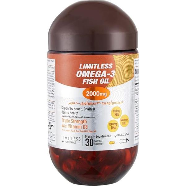 LIMITLESS OMEGA-3 2000 MG (PER SERV.) 30 CAPS.