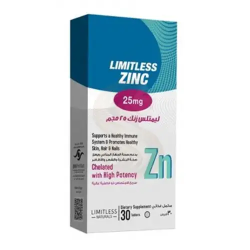 LIMITLESS ZINC 25 MG 30 TABS.