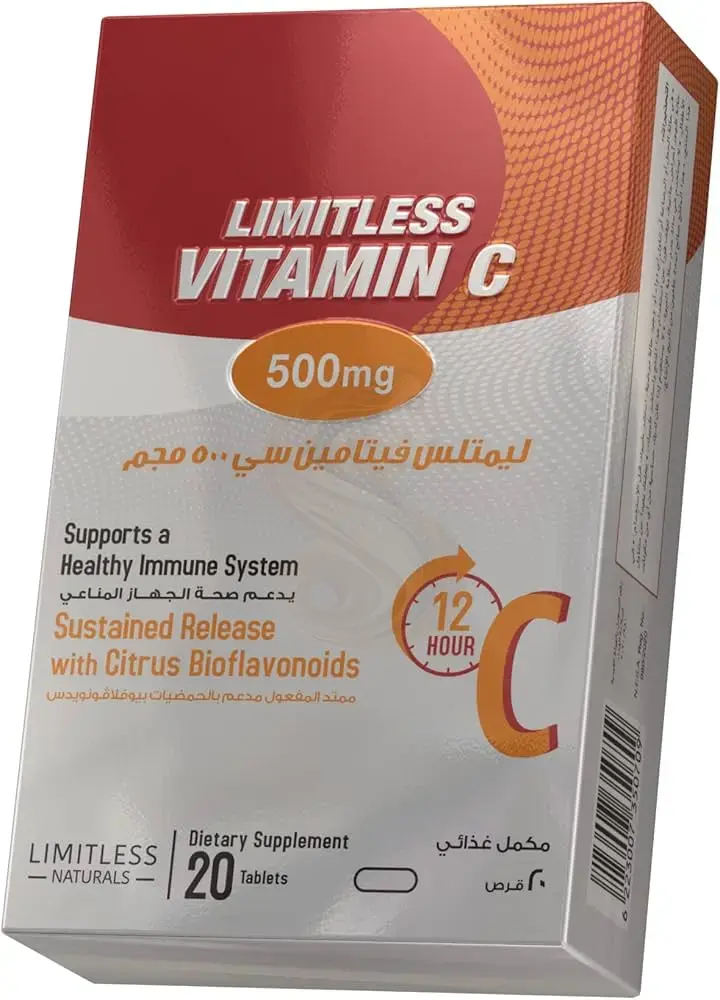 LIMITLESS VITAMIN C 500 MG 20 TABS.